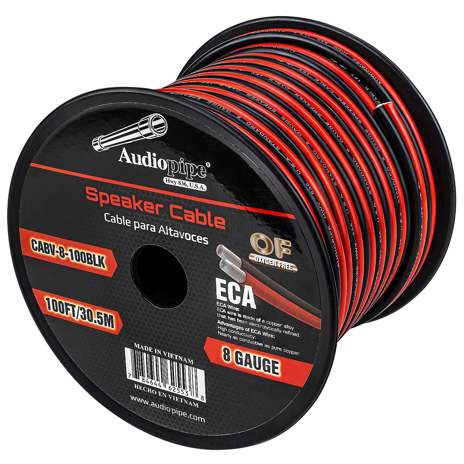 100FT 8AWG Speaker Cable (CABV-8-100 BLK)