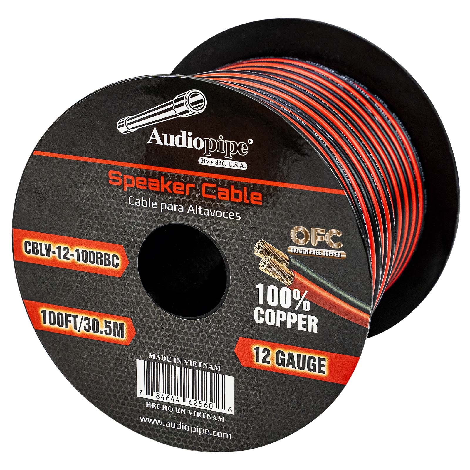 100FT 12AWG Speaker Cable (CBLV-12-100RBC)