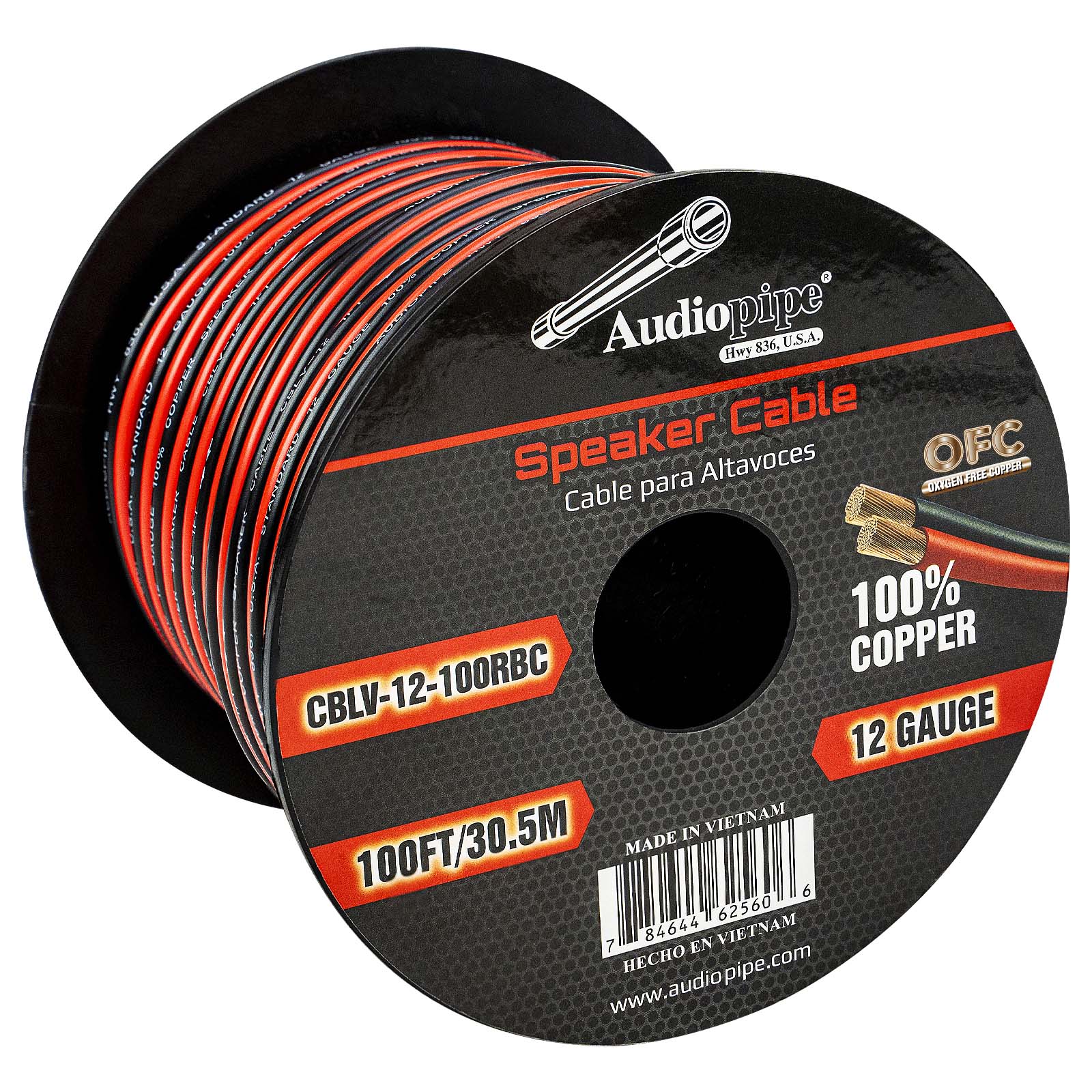 100FT 12AWG Speaker Cable (CBLV-12-100RBC)