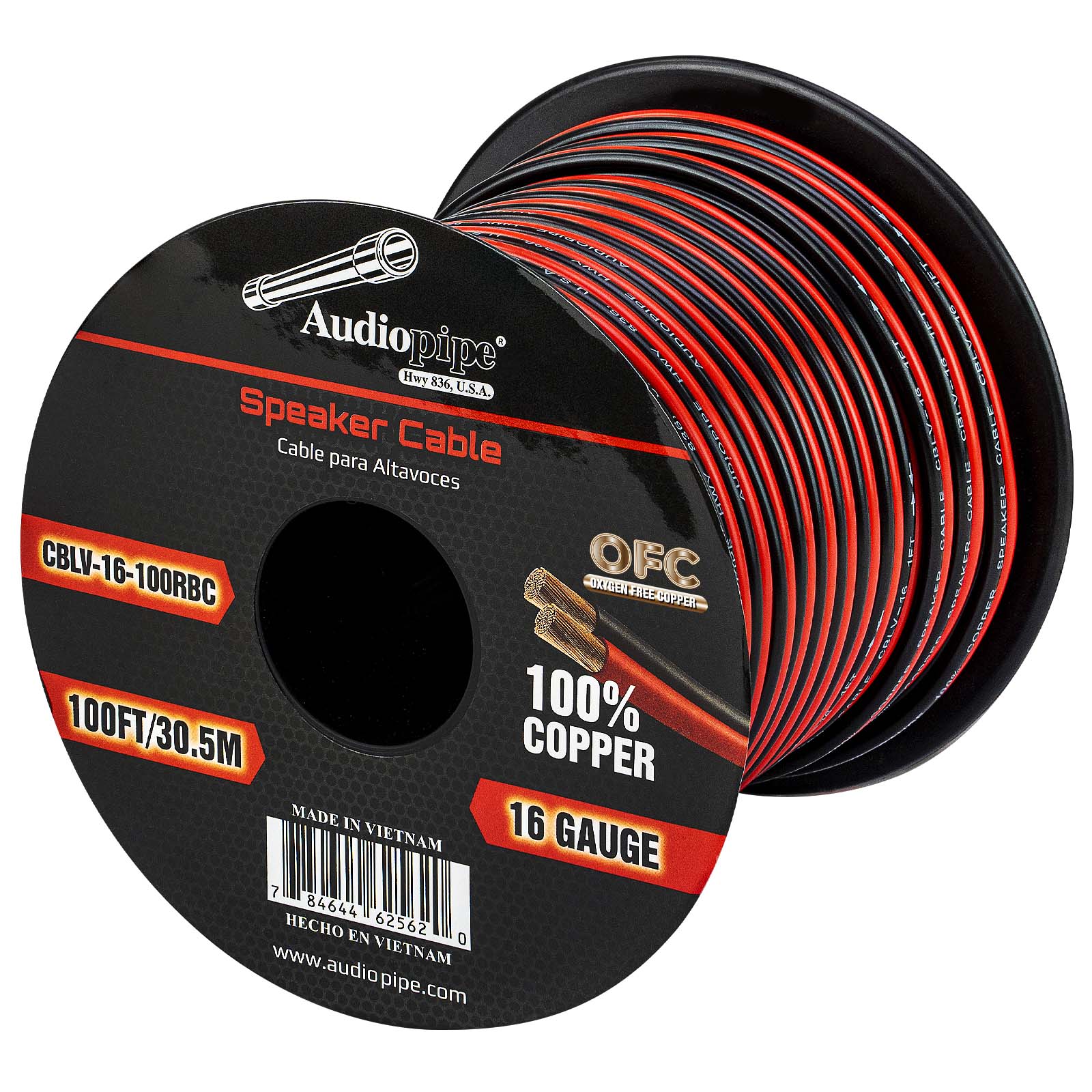100FT 16AWG Speaker Cable (CBLV-16-100RBC)