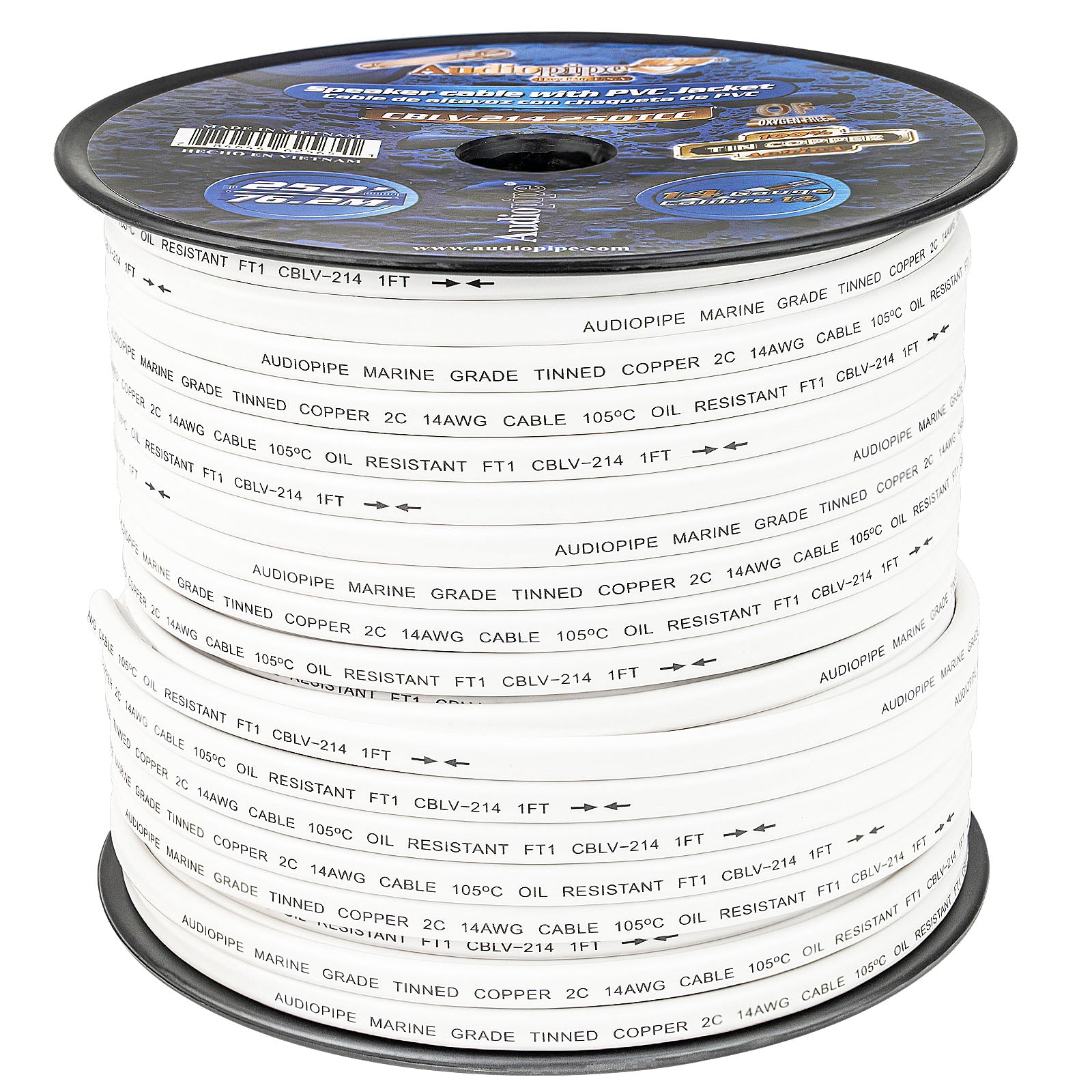 250FT 14AWG Speaker Cable with PVC Jacket (CBLV-214-250TCC)