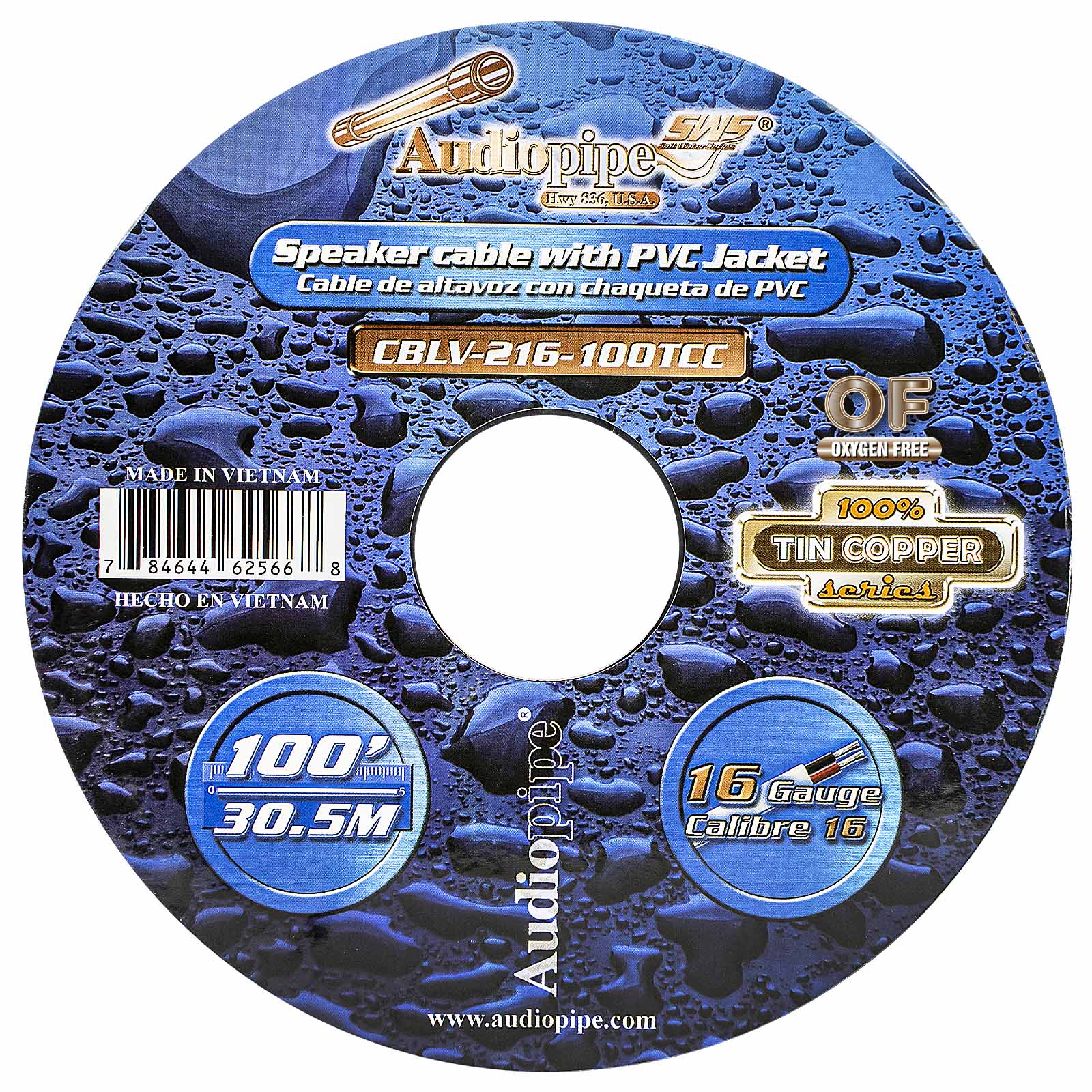 100FT 16AWG Speaker Cable with PVC Jacket (CBLV-216-100TCC)