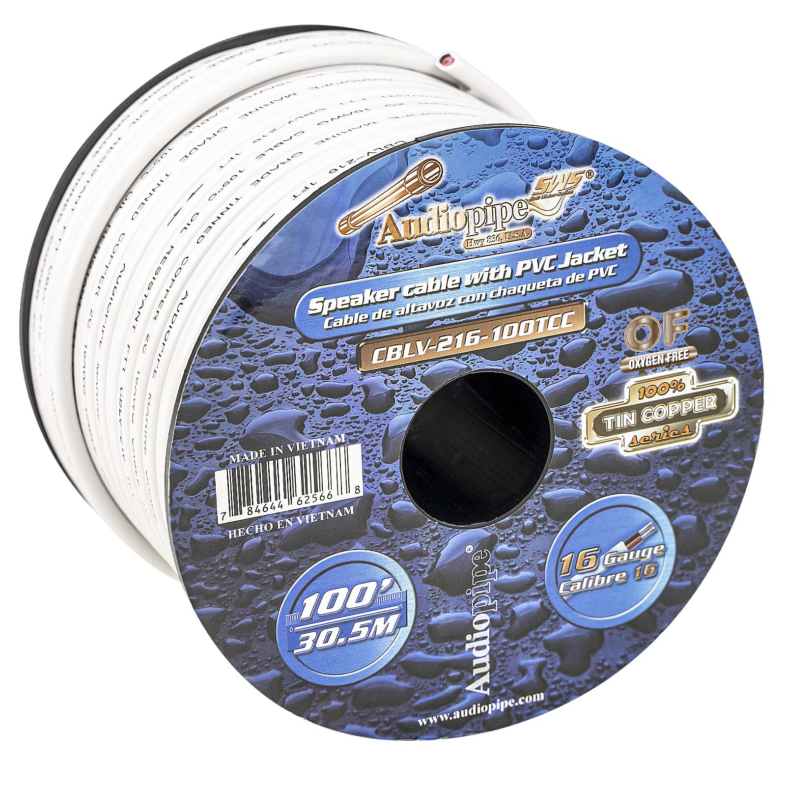 100FT 16AWG Speaker Cable with PVC Jacket (CBLV-216-100TCC)