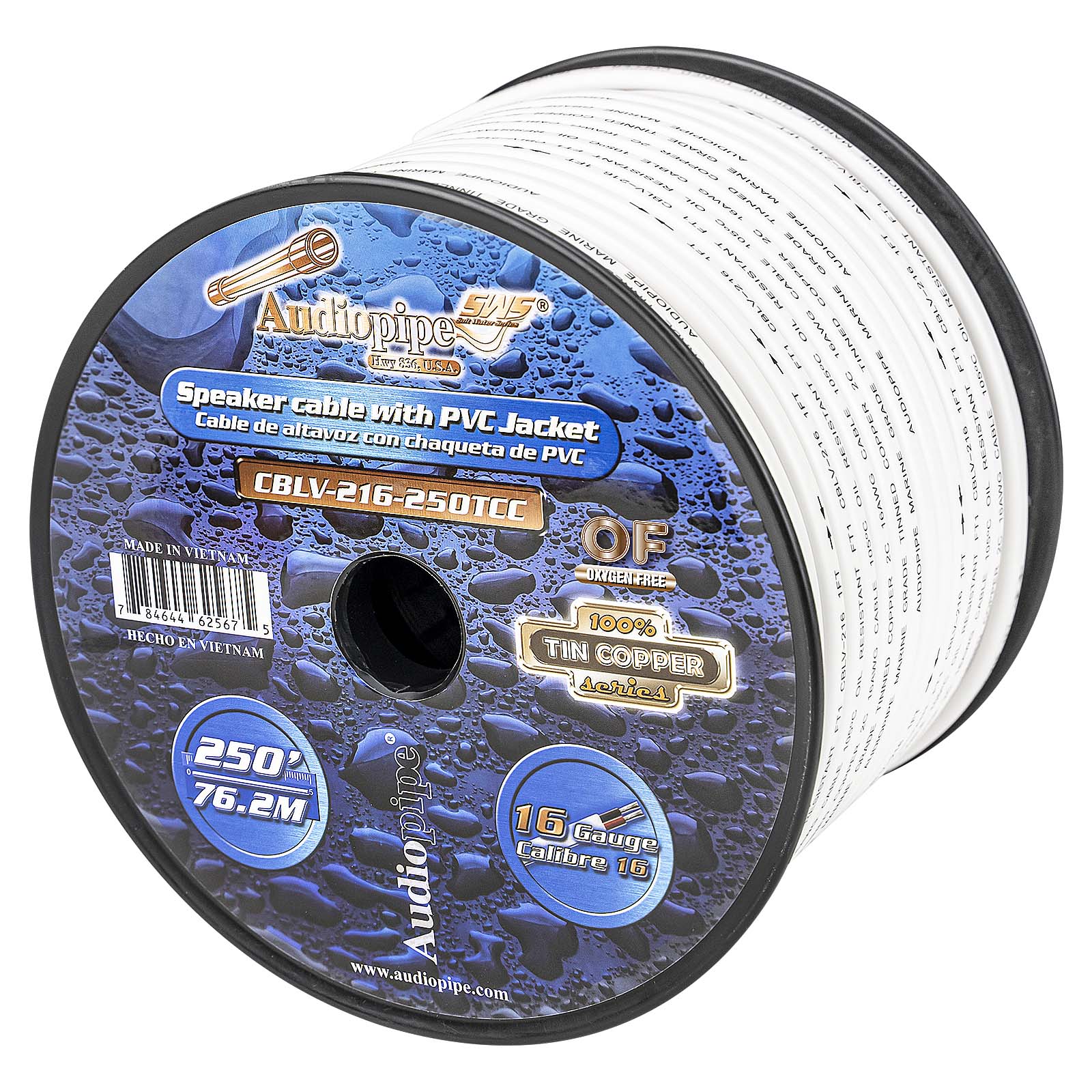 250FT 16AWG Speaker Cable with PVC Jacket (CBLV-216-250TCC)