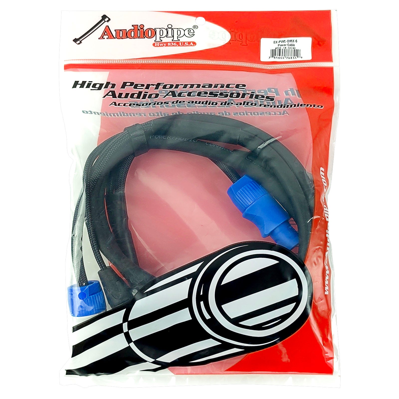 6Ft DMX Extension Cable with Power and XLR Connectors (EX-PWC-DMX-6)