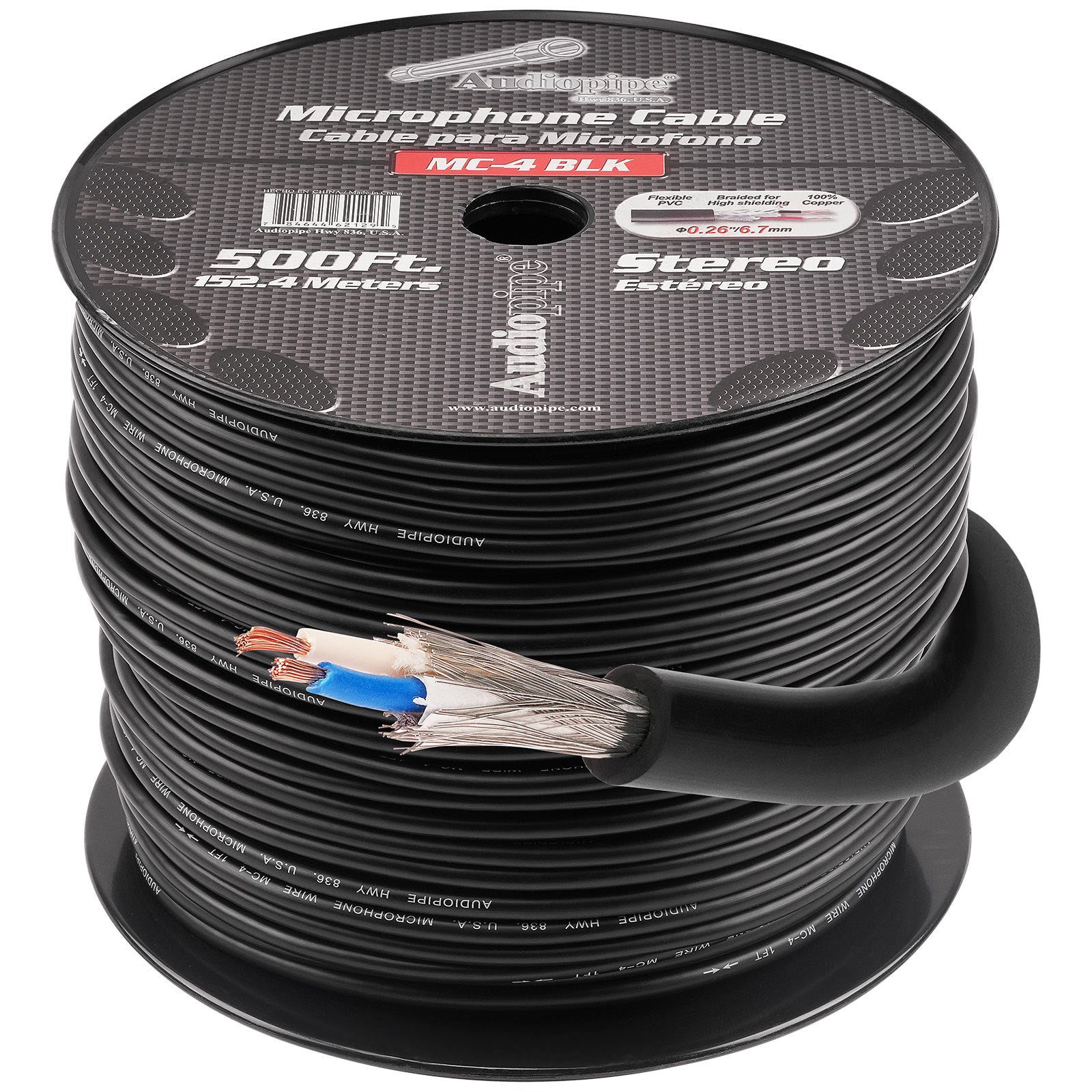 500 Ft Microphone Cable (MC-4 BLK)