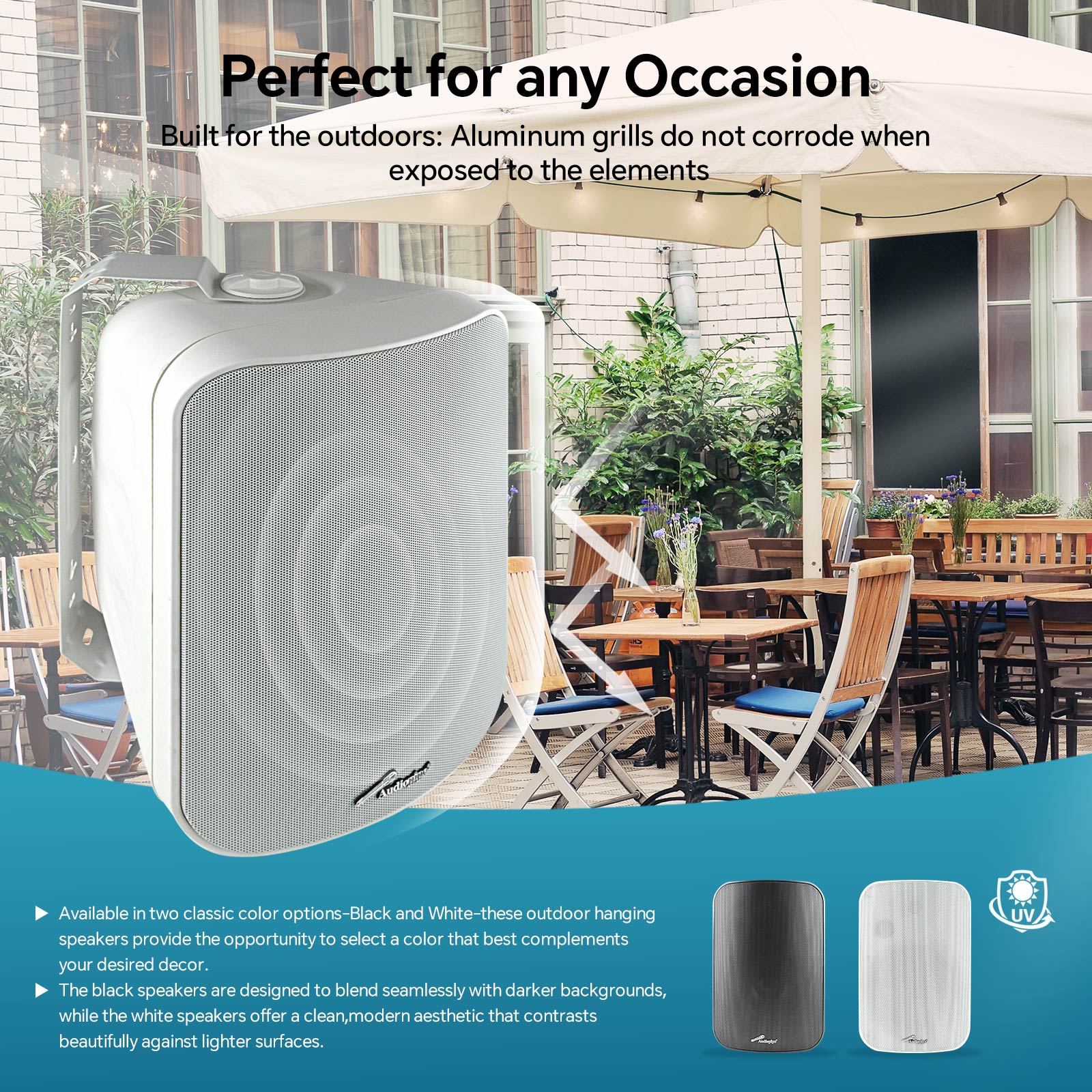 8” 2-Way Indoor/Outdoor Weatherproof Loudspeaker (ODP-853-WHT)