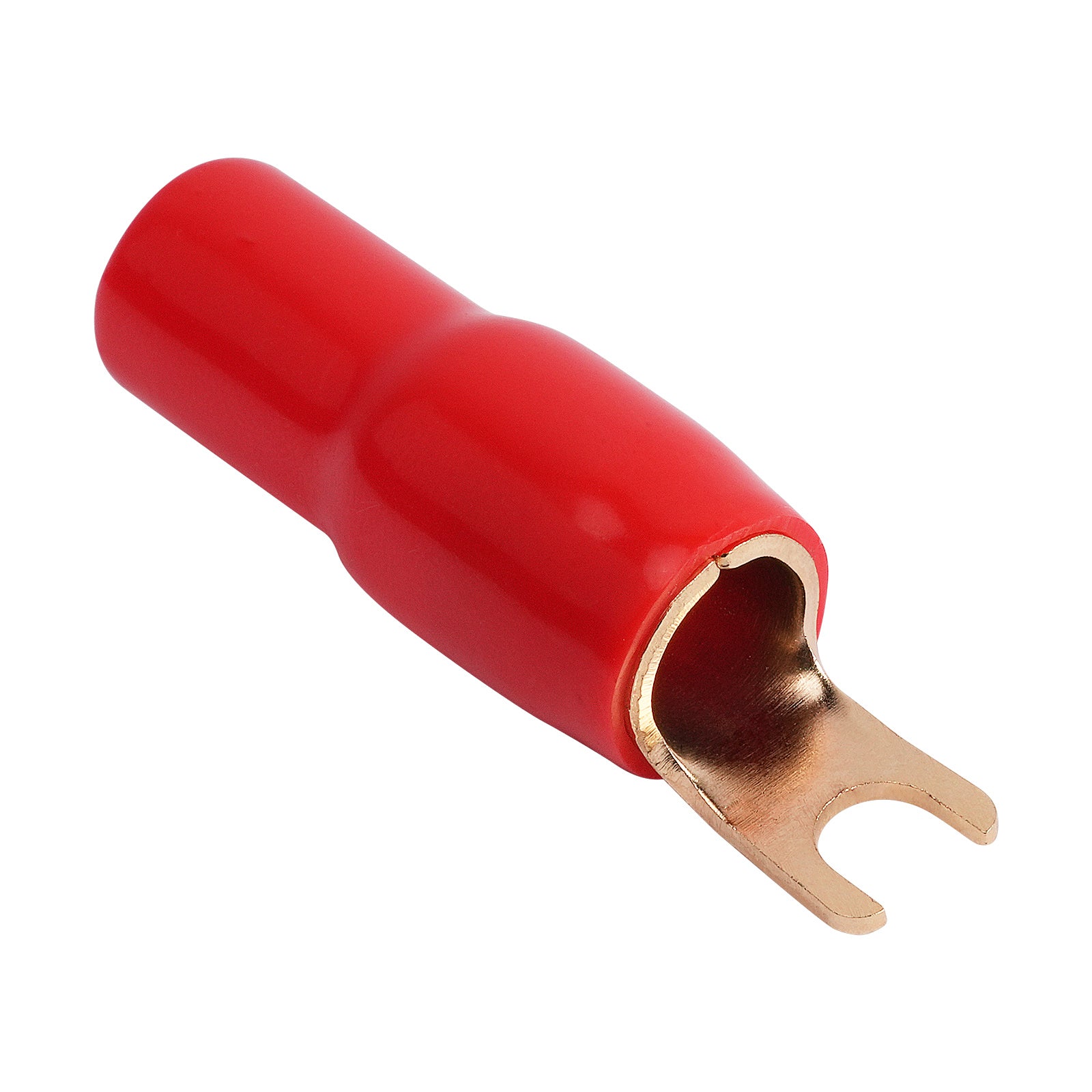 4AWG Gold Plated Spade Terminal Red (PTSX-4RED)