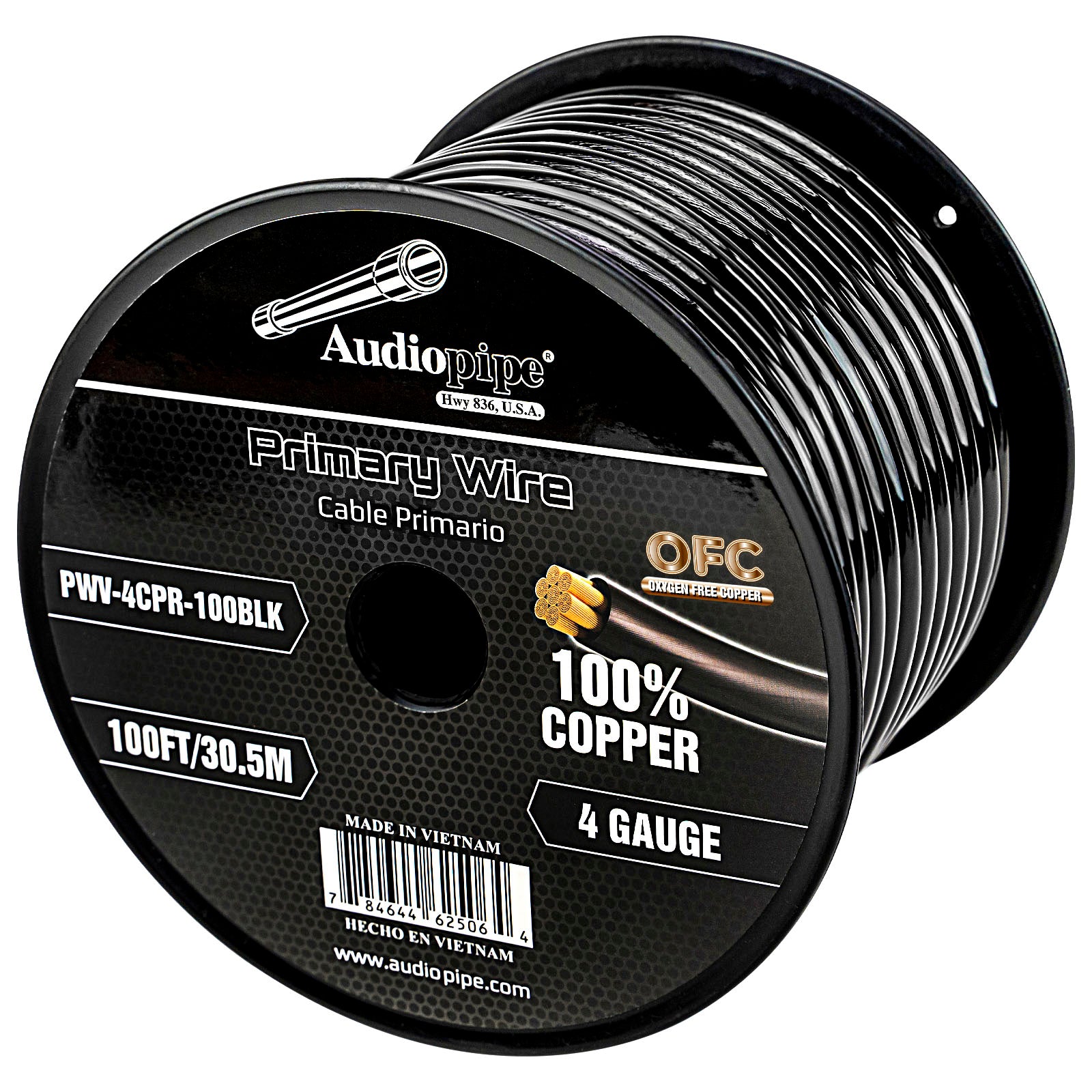 100Ft 4 Gauge Primary Wire (PWV-4CPR-100BLK)