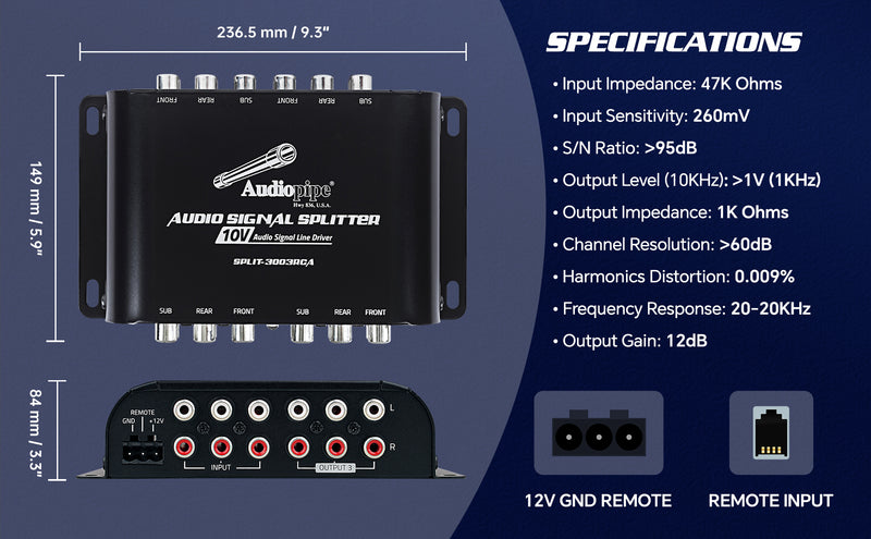 Audio Signal Splitter (SPLIT-3003RCA )