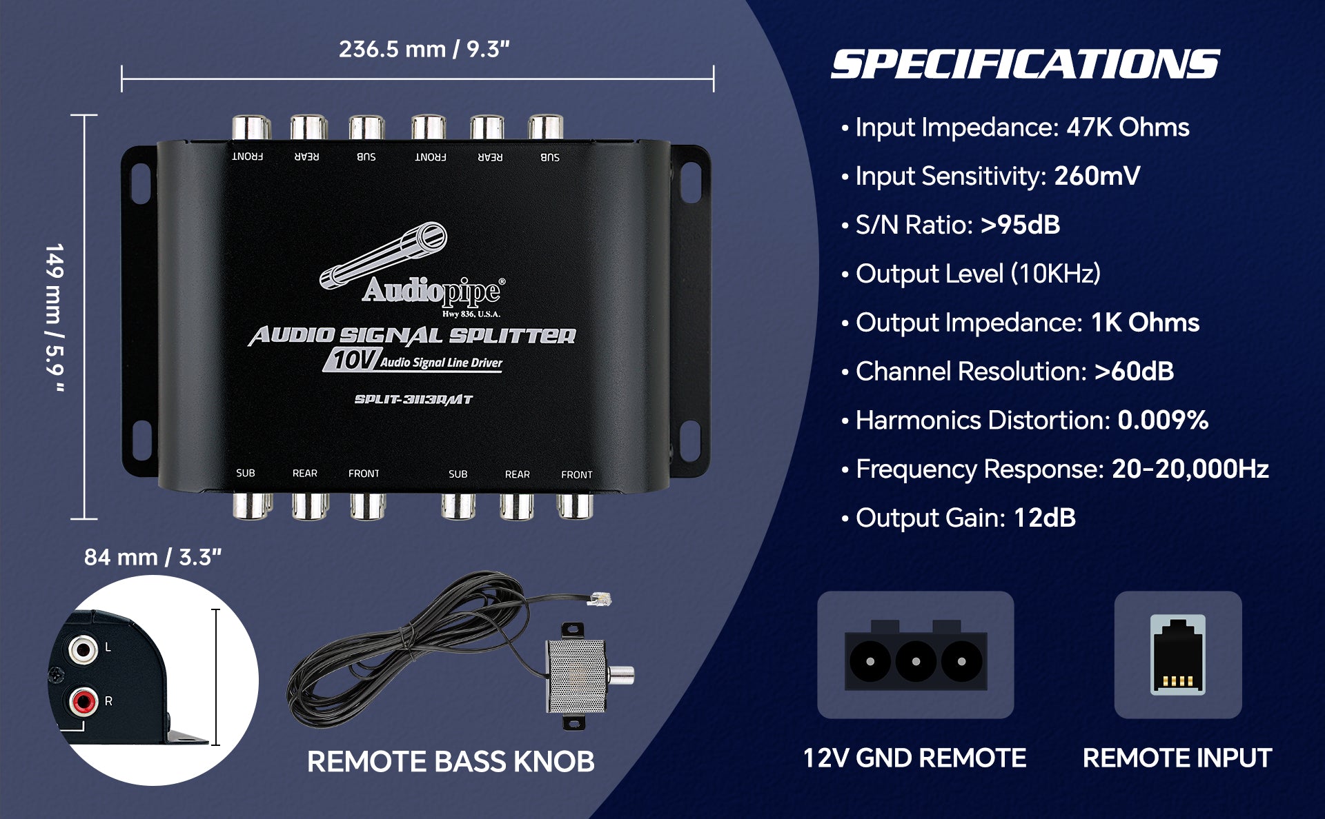 Audio Signal Splitter (SPLIT-3113RMT)