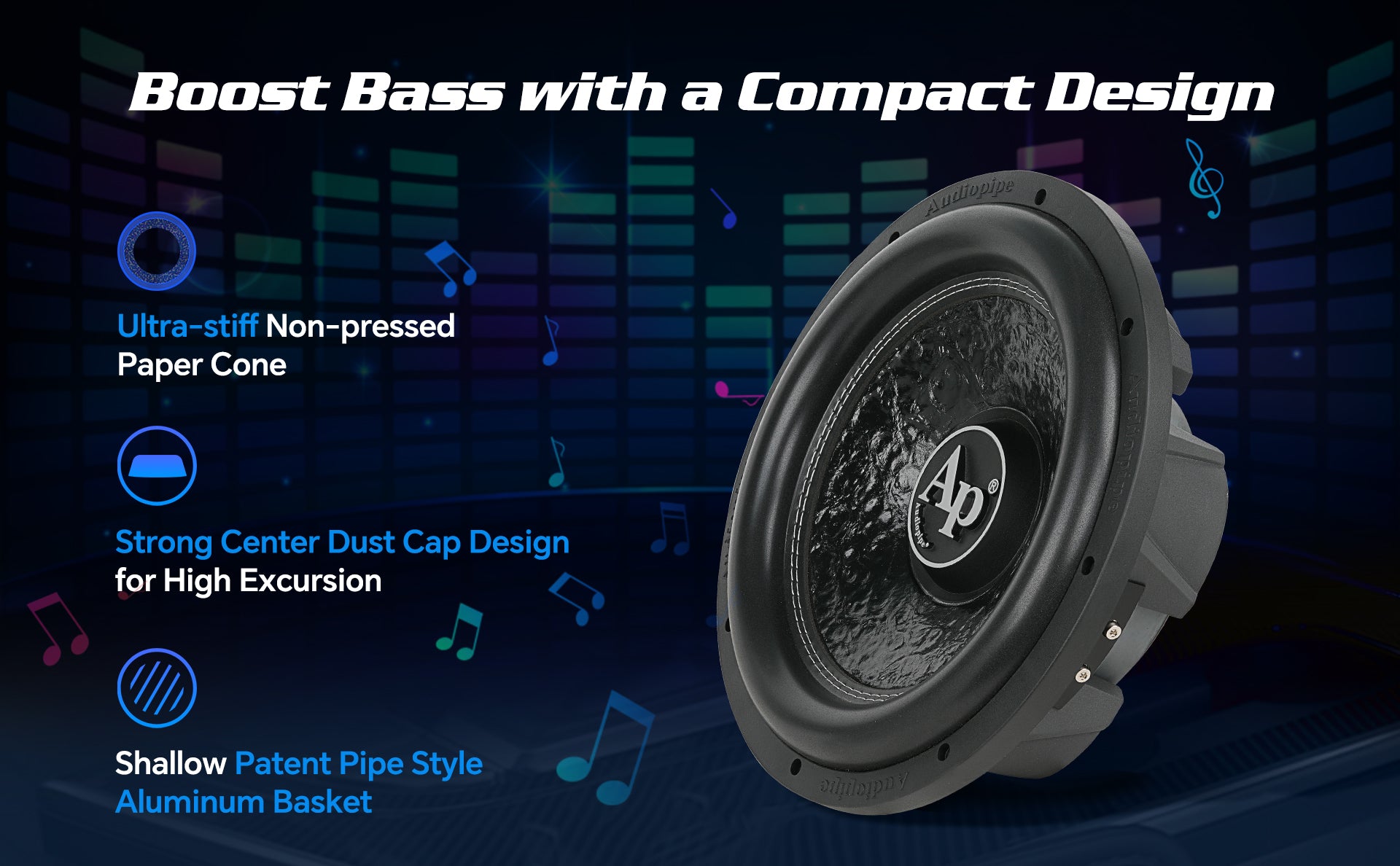 12" Shallow Mount Subwoofer (TXX-FB1200), Sold individually