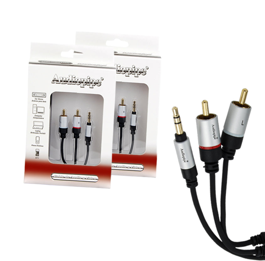 AIQ-S35RCA-3,6 3.5mm Plug to 2 RCA Male