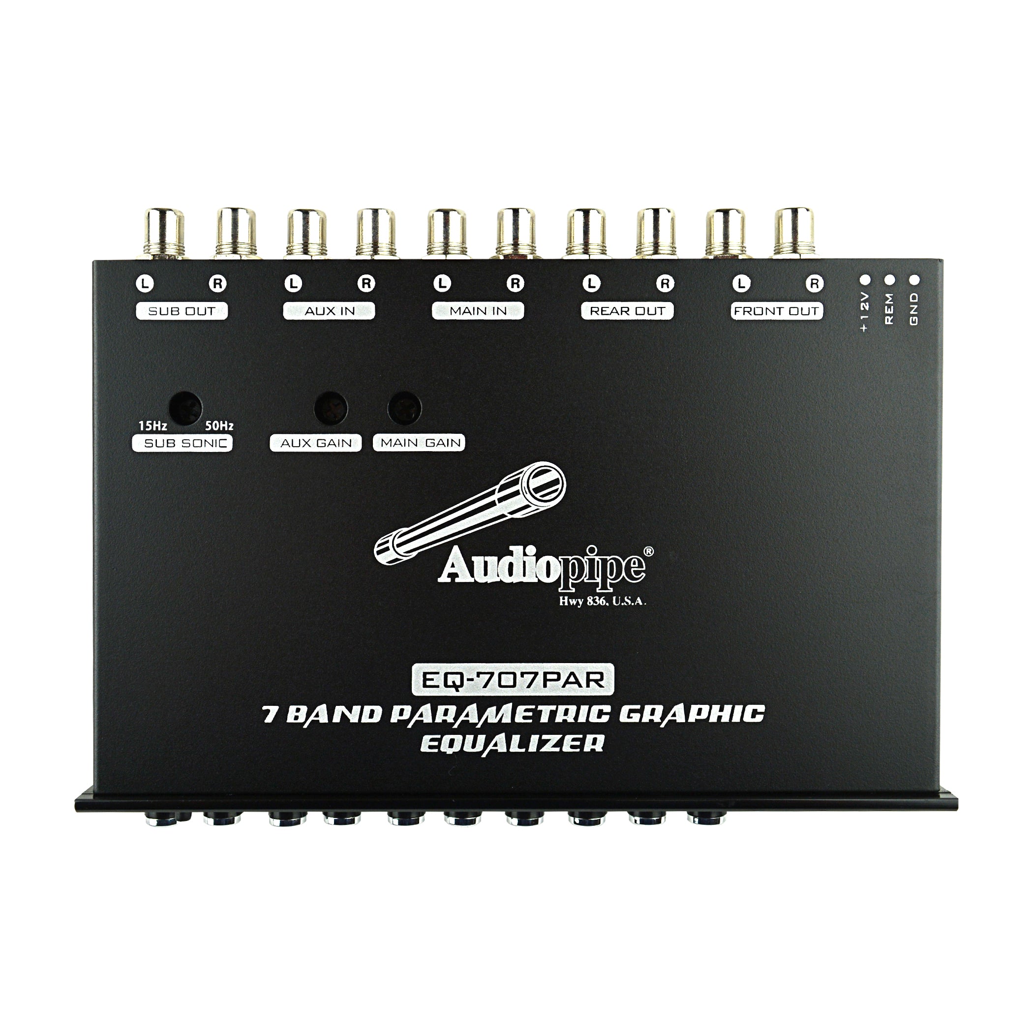 Audiopipe 7 Band Parametric Graphic Equalizer with 9V Line Driver (EQ-707PAR)