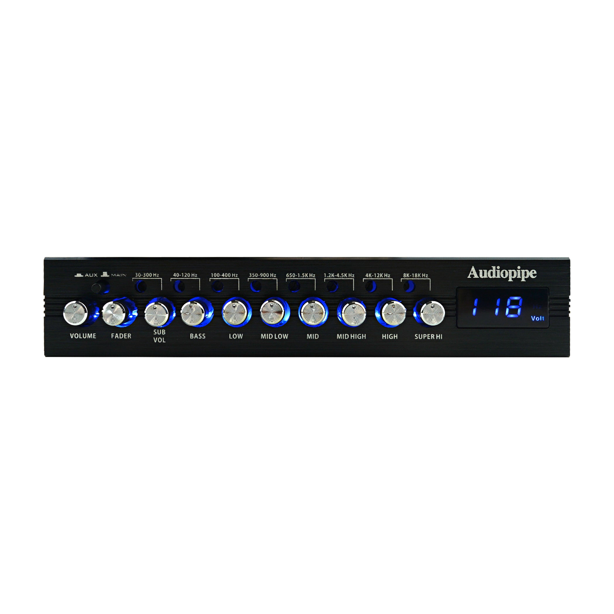 Audiopipe 7 Band Parametric Graphic Equalizer with 9V Line Driver (EQ-707PAR)