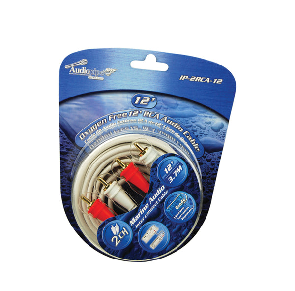 IP-2RCA-12 Oxygen Free 12’ (3.7 m) 2-Channel Marine Grade RCA Audio Cable