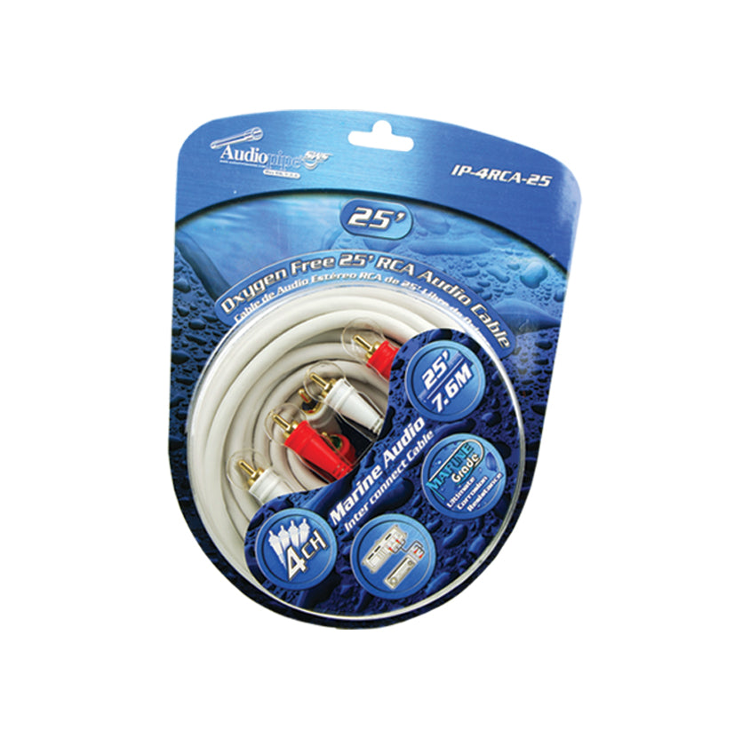 IP-4RCA-25 Oxygen Free 25’ (7.6 m) 4-Channel Marine Grade RCA Audio Cable