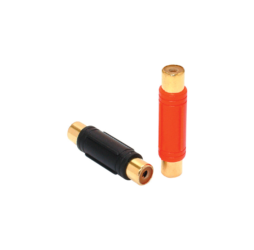 P-119BL Gold RCA Jack to RCA Jack Connector w/ Plastic Body