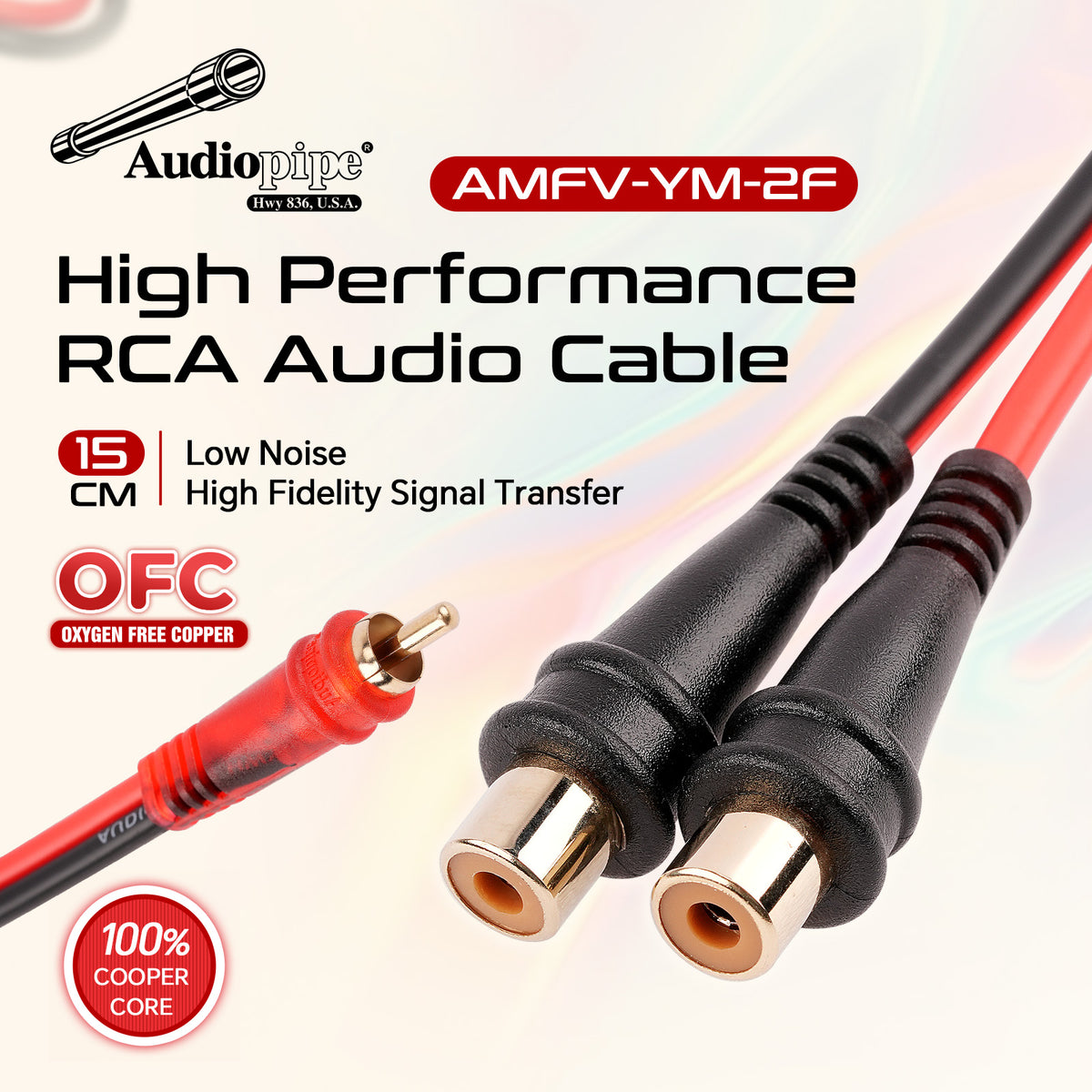 Oxygen Free Shielded “Y" RCA Audio Cable (AMFV-YM-2F)