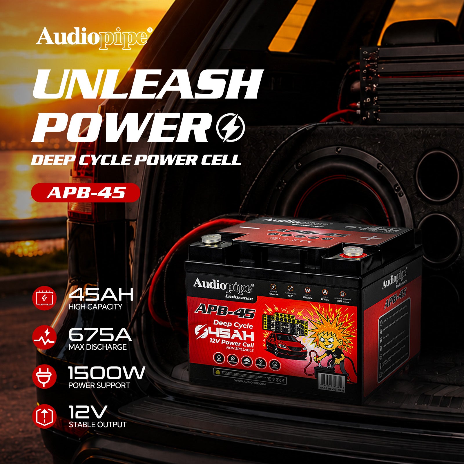 Deep Cycle 45AH 12V Power Cell (APB-45)
