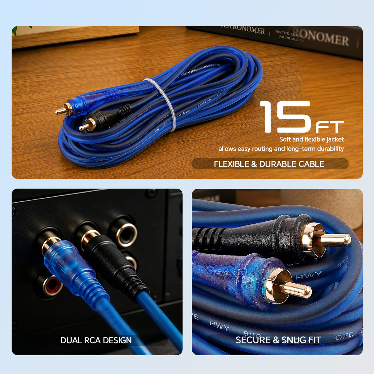 BMV-BLS-17 17FT Frosted RCA Audio Cable, 10-Pack (10 Individual Cables)