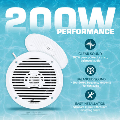 6.5” Coaxial Marine Speaker (APSW-6032),Sold in pairs