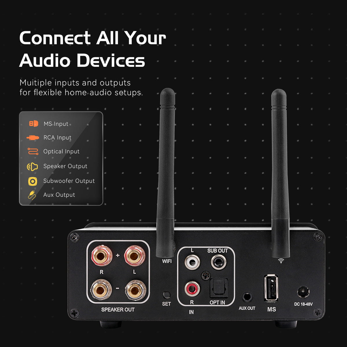 APA-280WF Multi Room Streaming Amplifier