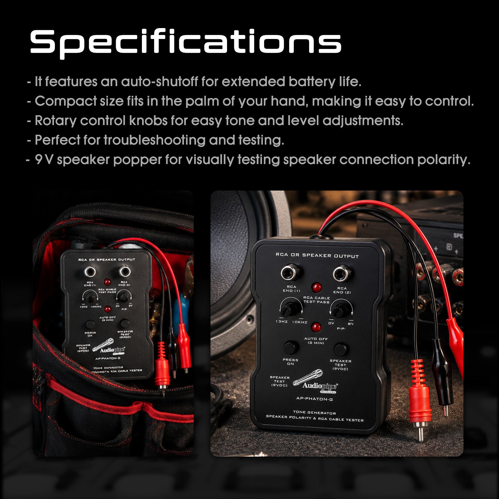 Tone Generator & Speaker Polarity Tester (AP-PHATON-G)