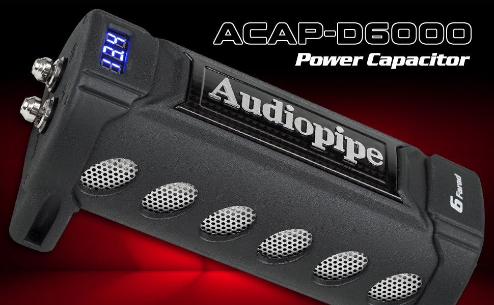 Audiopipe Car Audio Power Capacitor with Digital Display and Electronic Protection (ACAP-D6000)