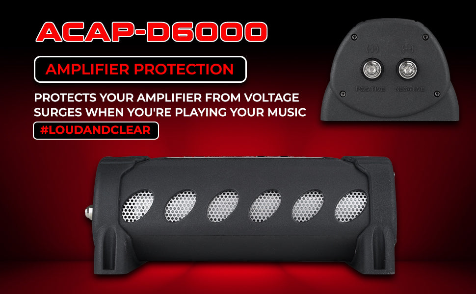 Audiopipe Car Audio Power Capacitor with Digital Display and Electronic Protection (ACAP-D6000)