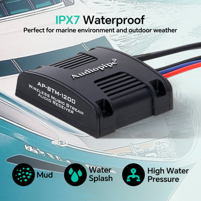 Marine Wireless Music Stream Audio Receiver (AP-BTM-1200), Sold individually
