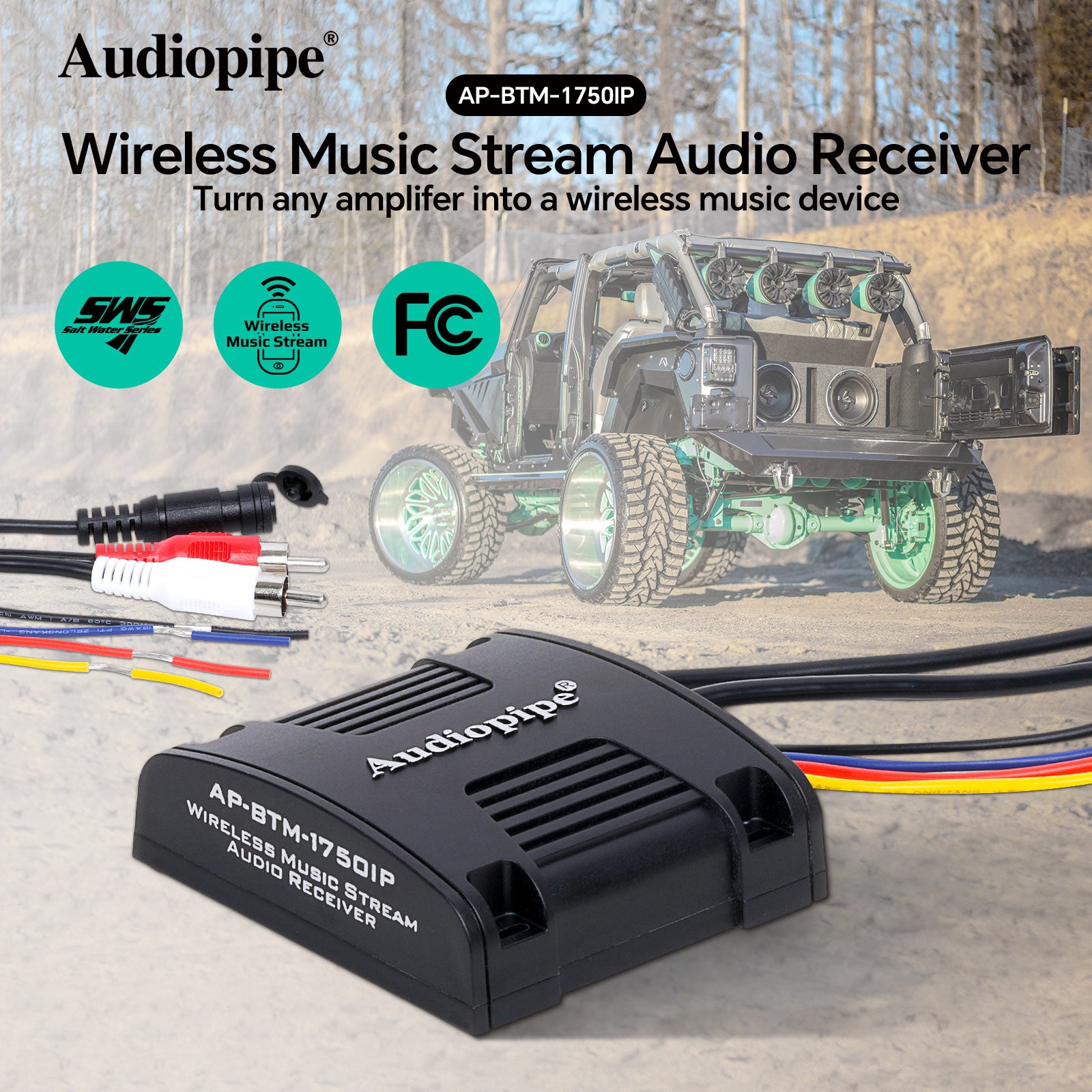 Wireless Music Stream Audio Receiver (AP-BTM-1750IP), Sold individually