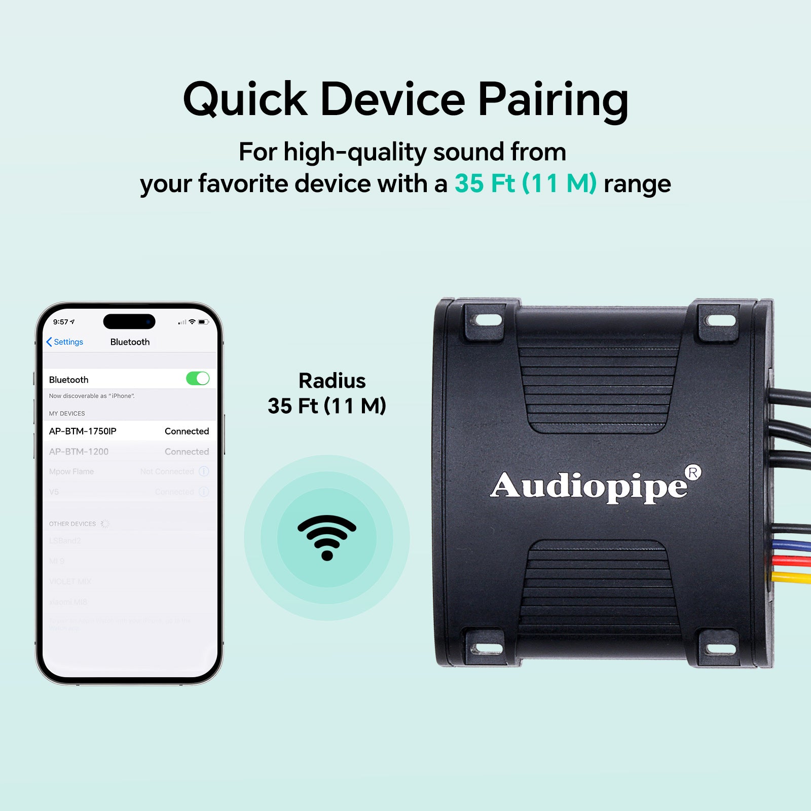 Wireless Music Stream Audio Receiver (AP-BTM-1750IP), Sold individually