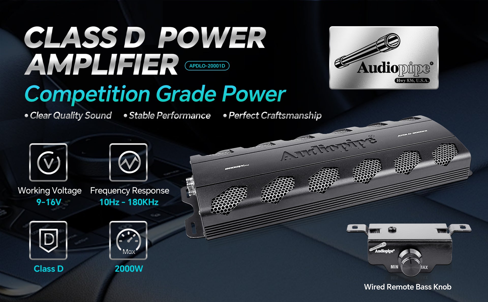 Class D Mono Mosfet Power Amplifier (APDLO-20001D)