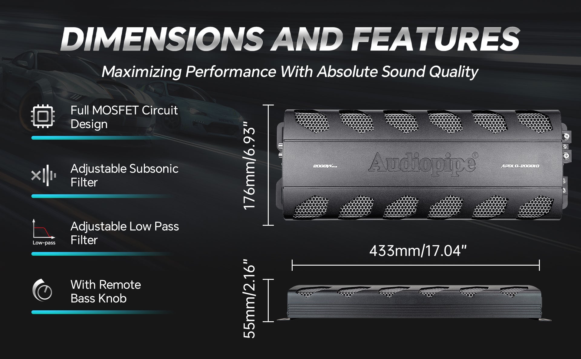 Class D Mono Mosfet Power Amplifier (APDLO-20001D)