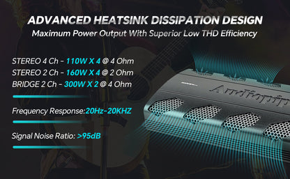 4 Channel Class A/B Mosfet Power Amplifier (APDLO-2504)