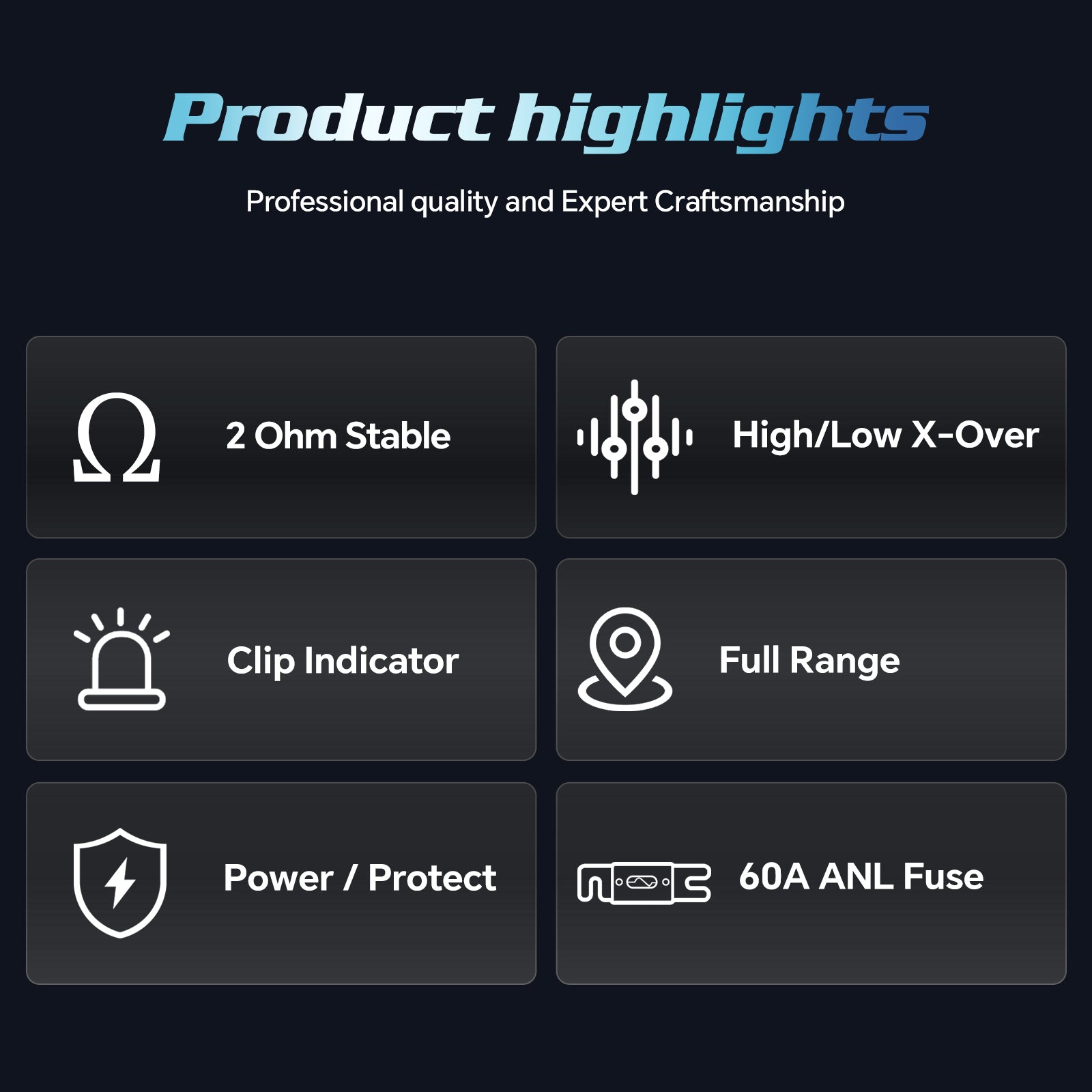 Full Range Class D Transistor Amplifier (APHT-1000.4D-H2)