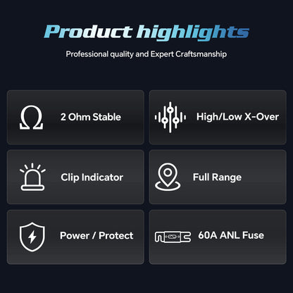 Full Range Class D Transistor Amplifier (APHT-1000.4D-H2)