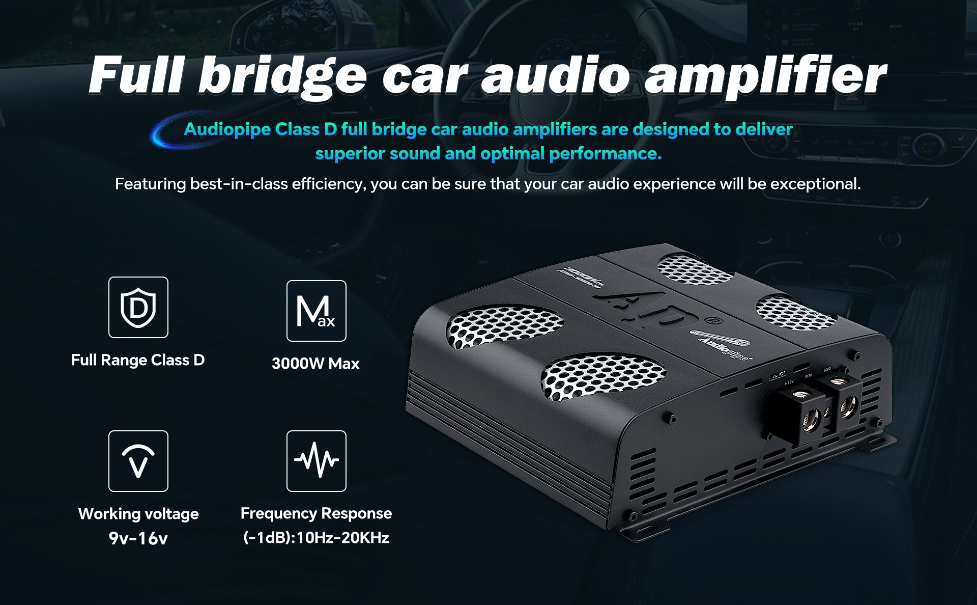 3000 Watts Full Range Class D Mosfet Amplifier (APHF-3000D-H1)