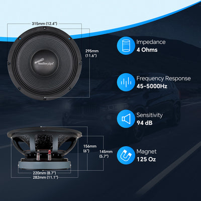 12" Mid-Low Frequency Loudspeaker 4 Ohms (APLMB-12-VC4), Sold individually