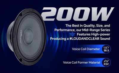 6" Mid-Range Frequency Loudspeaker (APMB-627-4), Sold in pairs