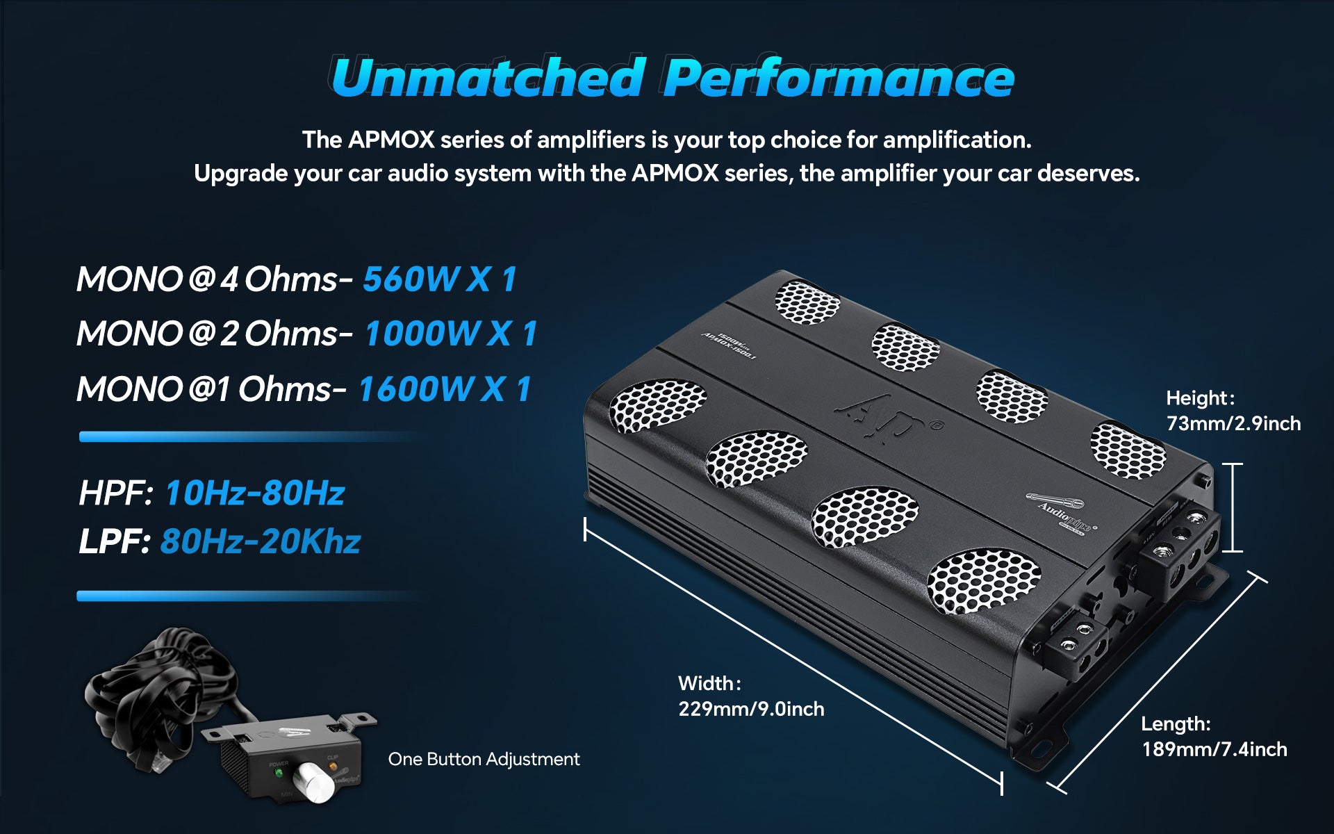 Mosfet / Ic Technology Car Audio Amplifier (APMOX-1500.1)