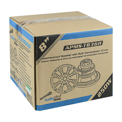 8” Weatherproof Speaker with Built Compression Driver (APMS-T836H)