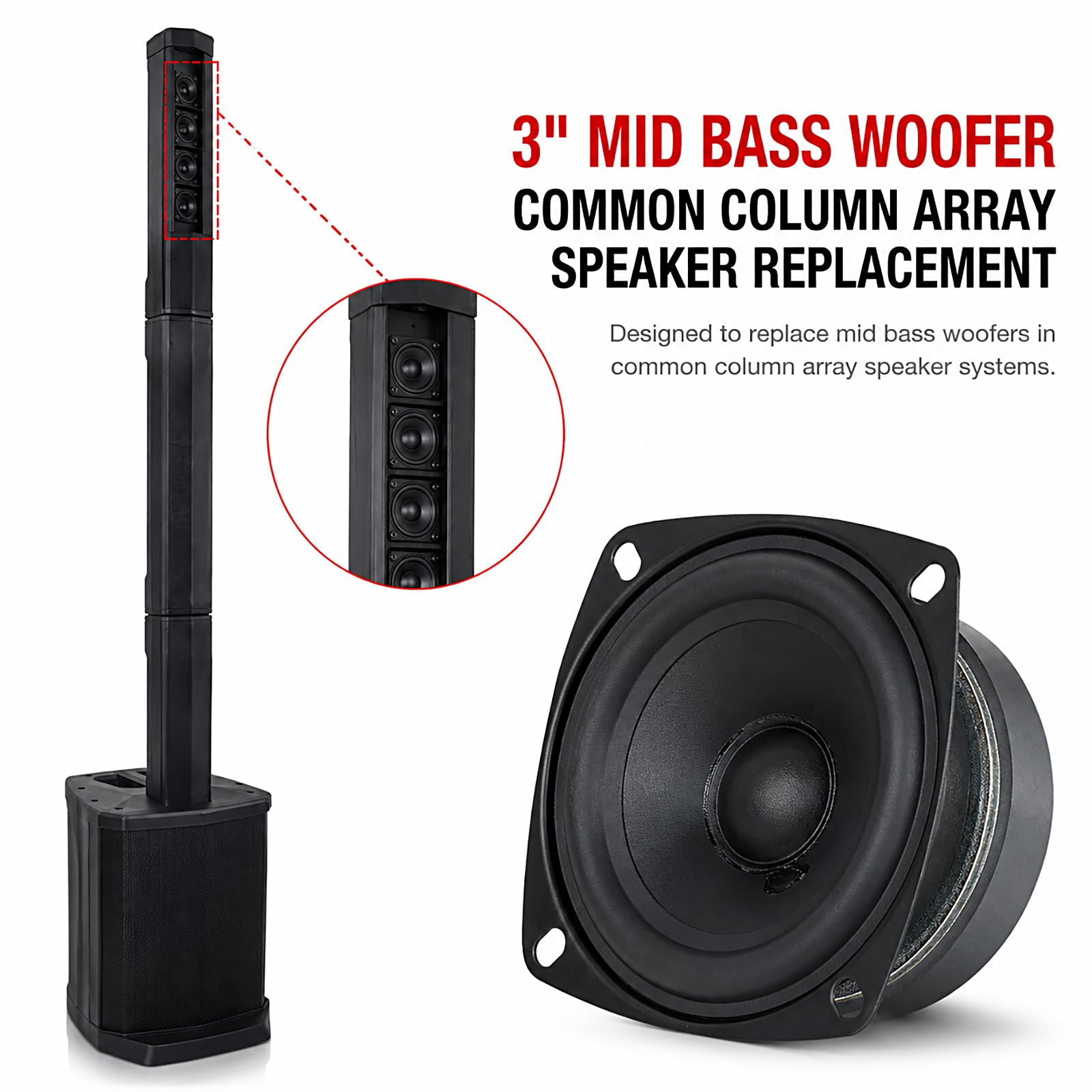 APST-S388 3” Mid Bass Woofer, Sold individually