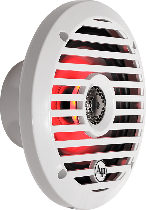 Audiopipe 6.5” Coaxial 2-Way Marine Speaker with LED lights (APSW-654GL) SALT WATER SERIES