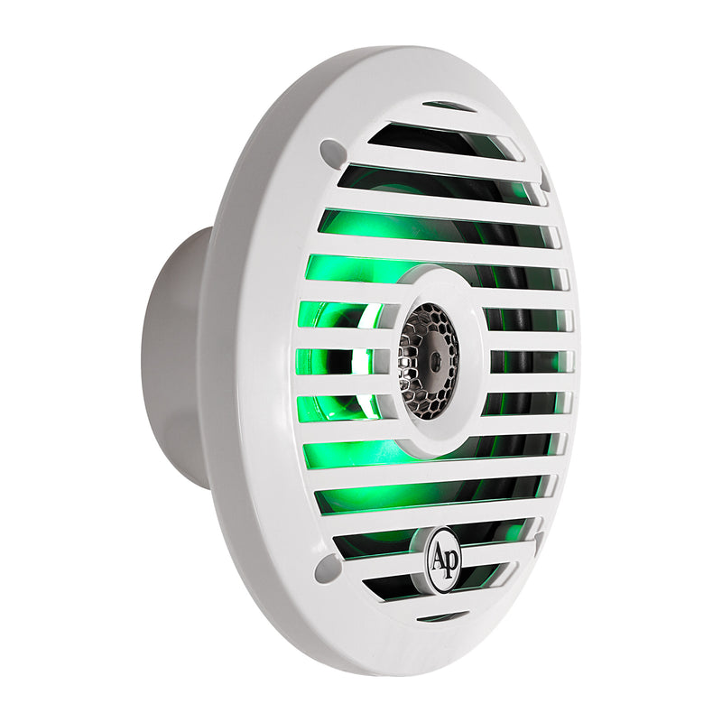 Audiopipe 6.5” Coaxial 2-Way Marine Speaker with LED lights (APSW-654GL) SALT WATER SERIES