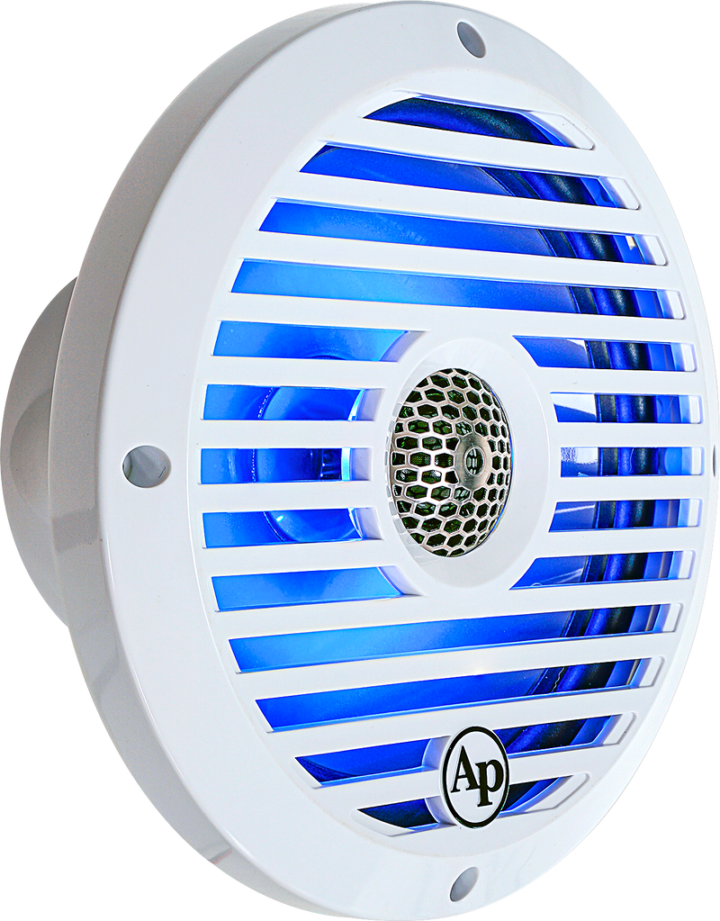 Audiopipe 8” Coaxial 2-Way Marine Speaker with LED lights (APSW-804GL) 2024 SALT WATER SERIES