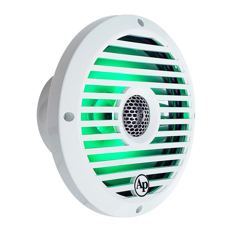 Audiopipe 8” Coaxial 2-Way Marine Speaker with LED lights (APSW-804GL) 2024 SALT WATER SERIES