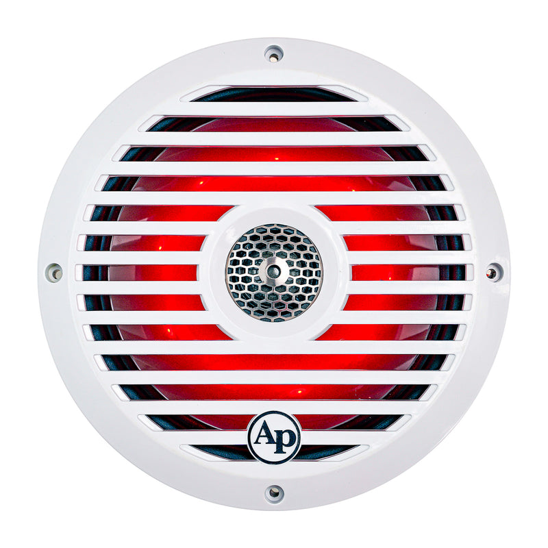 Audiopipe 8” Coaxial 2-Way Marine Speaker with LED lights (APSW-804GL) 2024 SALT WATER SERIES