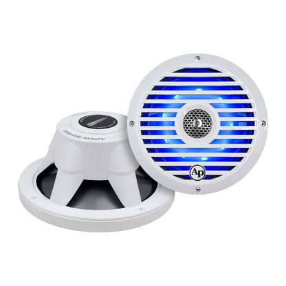 Audiopipe 8” Coaxial 2-Way Marine Speaker with LED lights (APSW-804GL) 2024 SALT WATER SERIES